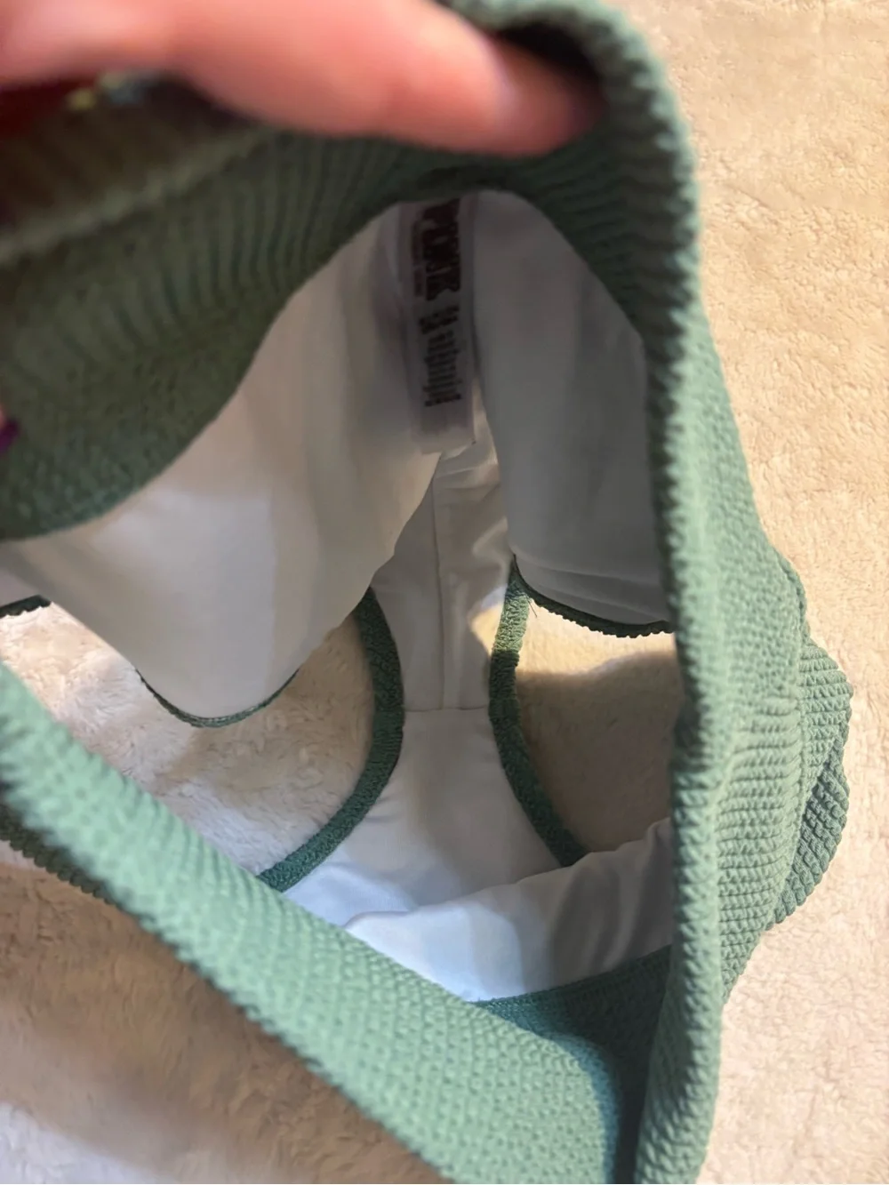 New PINK Victorias Secret Bikini Bottom Small Green Crinkle Textur Cheeky Shorty